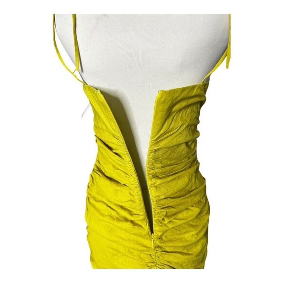 Lovers + Friends Revolve Chartreusse Mini Dress Size 4 Cocktail Summer Linen - Picture 7 of 9